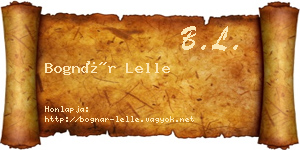 Bognár Lelle névjegykártya